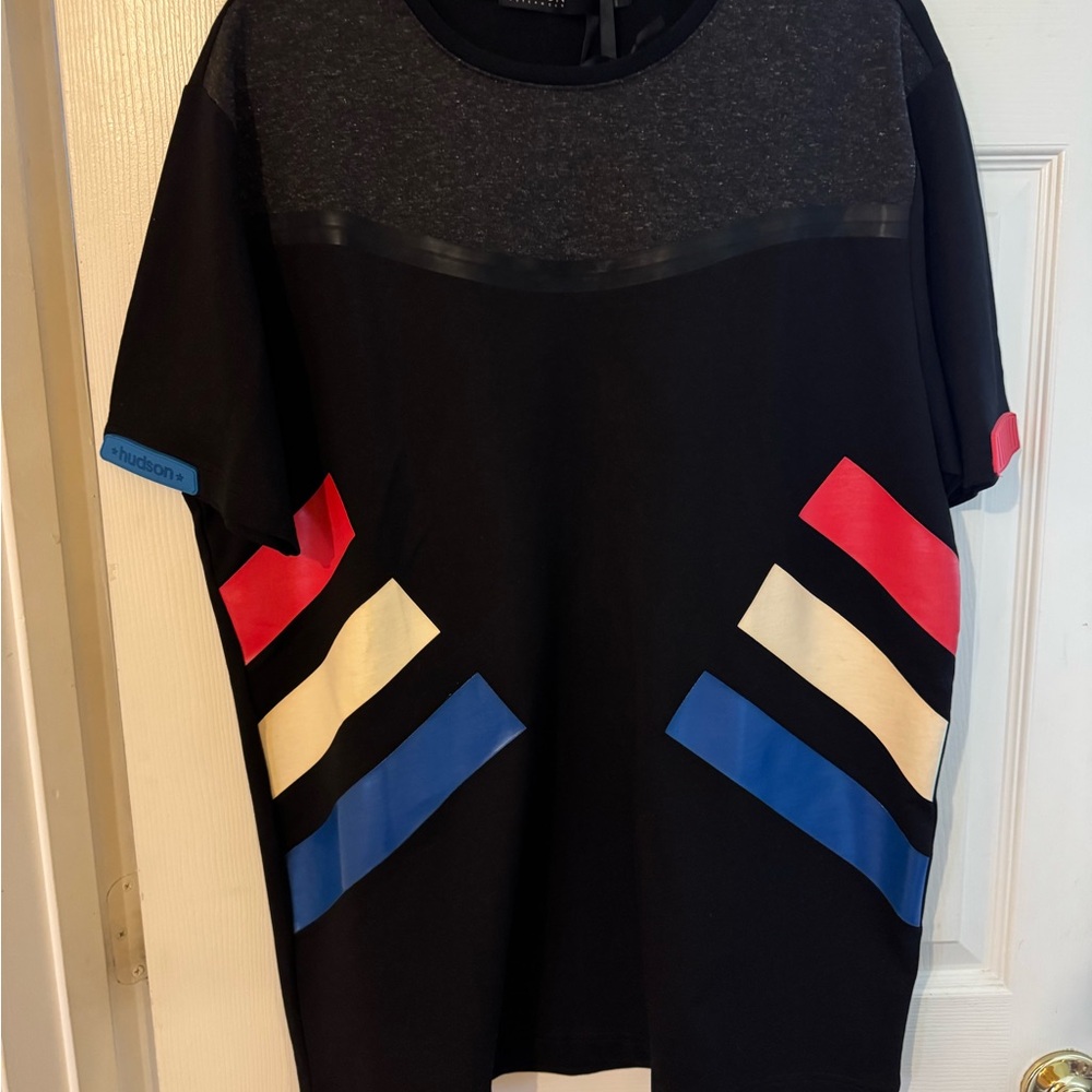 NWT Hudson Black and Multicolor Men's Shirt